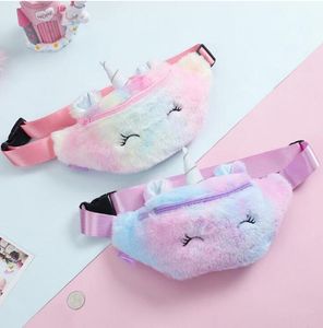 Hot Unicorn Plush Taille Tas Leuke Cartoon Kinderen Fanny Pack Meisjes Riemtas Mode Reizen Telefoon Pouch Borst Tas Opbergzakken