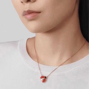 Hot v Gold Edition Lucky Seven Star Ladybug ketting voor vrouwen verguld met 18K Rose Light Luxury Red Jade Corolla Chain