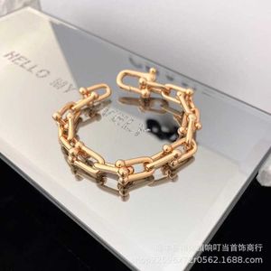 Bracelet à boucle tiffay en or pour femmes, haute édition, nouveau fer à cheval lisse en forme de U, T1 Double KRH4, tendance