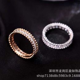 Hot v Gold Van Verkoop Tienduizend bloemen Gerolde rand Diamant paar ring dik vergulde 18k gepersonaliseerde wijsvinger met logo