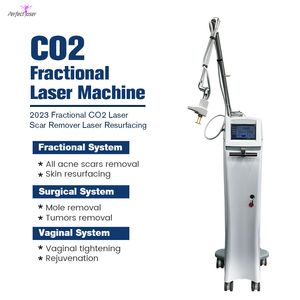 Máquina láser fraccional de CO2 vertical caliente Arrugas faciales 7 juntas Ópticas Diámetro del punto focal de 0,25 mm Pantalla táctil a color de 10,4 pulgadas 2 años de garantía