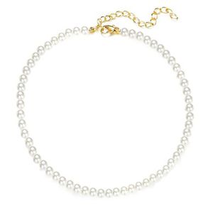 Hot vintage parelketting dames eenvoudig temperament mode kleine heldere kralen korte parel choker kerstcadeau