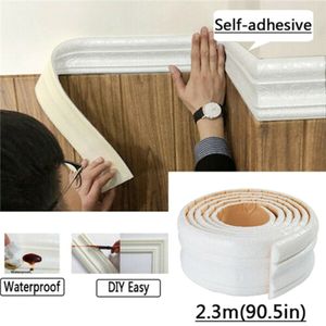 Hot Wall Trim Line Skirt Border 3D Patroon Sticker Decor Zelfklevende waterdichte Strip voor Home D6