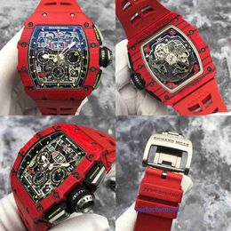 Montre chaude RM montre emblématique montre RM11-03 FQ rouge diable rouge NTPT matériel montre pour hommes automatique mécanique squelette montre