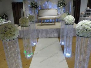Piliers de cristal d'allée de mariage HOT fournitures de fête support de passerelle pièce maîtresse pour la décoration de noël de fête H120CM