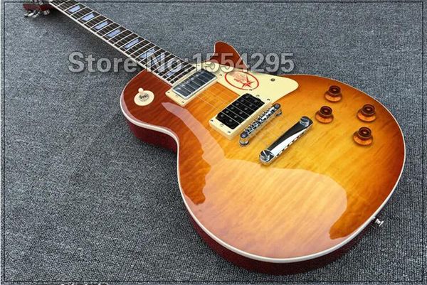 Tienda personalizada Jimmy Page Number one VOS LP Guitarra eléctrica Guitarra estándar Flame Maple Top Envío gratis Guitarra