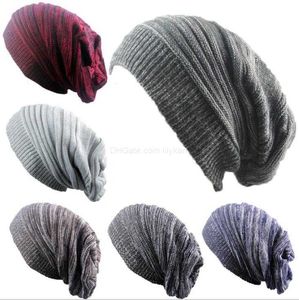 Femmes d'hiver chauds chapeaux tricotés chauds bonnets pour adultes à la mode chaud gros bonnet de laine extensible câble bonnet en tricot Stingy Brim Hat