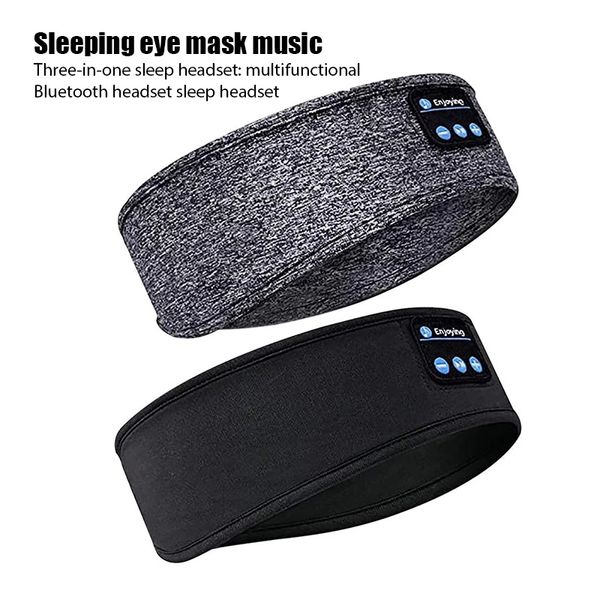 Écouteurs de musique sans fil Bluetooth, casque de sommeil, bandeau de sport, mince, doux, élastique, masque pour les yeux confortable pour dormeur latéral