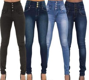 Femmes chaudes dames jean Femme Denim maigre Joggings jean pantalon taille haute Stretch mince crayon pantalon