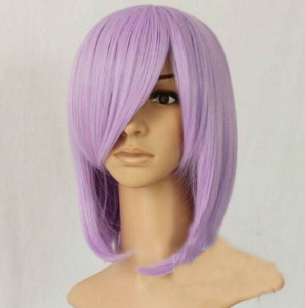 Hot Women Short Light Purple Straight Hair Cosplay Party Anime Peluca completa ENVÍO GRATIS Venta barata Dance Party Cosplays