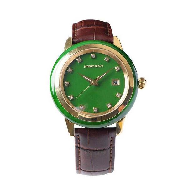 Hotan Jade Jasper Watch Automatic Mécanique Jade Watch Calendar Business Jade Male Wristwatch Jasper Quartz divers