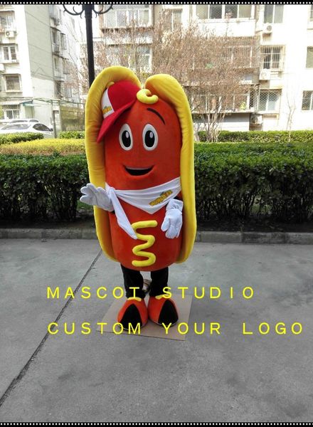 Disfraz de mascota hot dog, personaje de dibujos animados de hot dog, kits temáticos de anime, disfraz de Carnaval 41735