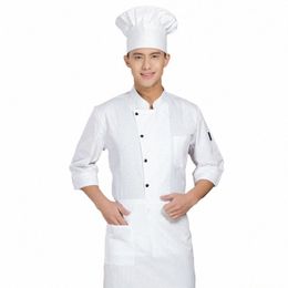 Hôtel Chef Manteau Unisexe Lg Manches Western Restaurant Cuisine Cuisine Veste Cuisinier Uniforme Boulangerie Café Serveur Vêtements De Travail 95lT #