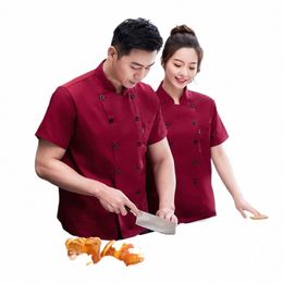 Hotel Chef Uniform Heren Korte mouw Chinese stijl Restaurant Dineren Achter Keuken Baker Werkkleding C694#