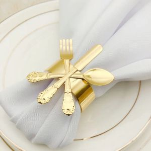 Hôtel Table à manger anneaux de serviette couteau occidental fourchette cuillère serviettes en métal anneau cuisine bureau décoration serviette boucle vaisselle TH1341