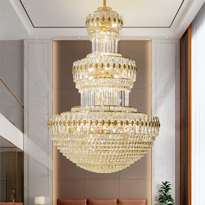 Hotellobbyverlichting Mode Creatieve Duplex Decoratieve Verlichting Europees Licht Luxe Luxe Woonkamer Kristallen Hangende Verlichting