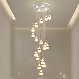 Hôtel Pendentif Chambre Nouveauté Gourde Éclairage Lumière Arbre De Noël Lampe Suspension Lumières Naturelles Moderne À Manger Lustres Branc Wrvpa