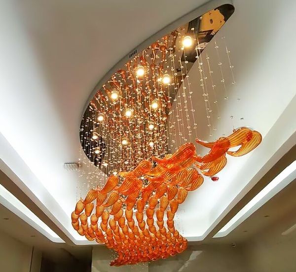 Hotel restaurante centro comercial atrio oficina de ventas mesa de arena hotel art chandelier fish villa bird club chandelier MYY