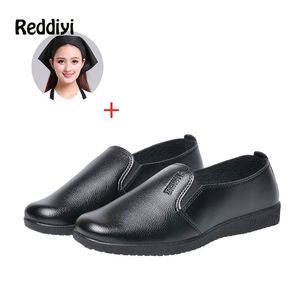 Hotel Restaurant Women Chef Shoes Canteen Kitchen Cook Flat Shoes Stuur hoofddoek voor hoofd van de catering vrouwelijke ober veter werkschoenen