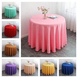 Couverture ronde de table à manger de banquet de polyester de tissu de table de Spandex de mariage d'hôtel