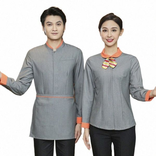 Vêtements de travail d'hôtel Vêtements d'automne et d'hiver Femme Hot Pot Restaurant Serveur Vêtements Western Food Coffee Shop Uniforme Lg Sl W9Ye #