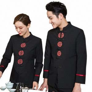 Vêtements de travail d'hôtel Uniformes de serveur de restaurant chinois Automne et hiver Lg Sleeve Waitr Shirt Tea House Shop Workwear Sales Y8zS #