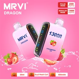 Hot Koop MRVI DRAGON 13K e-sigaret wegwerp vape pen 2% 3% 5% Dual Mesh Coil oplaadbare batterij voorgevulde winkelwagen pod vaper 12000 trekjes