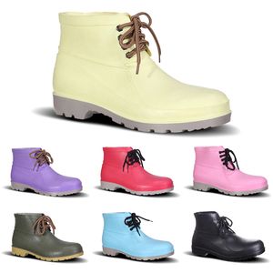 Hotsale 2020 hommes bottes de pluie faible assurance du travail chaussures de mineur conception sans marque embout en acier noir jaune rose rouge violet vert foncé 38-44