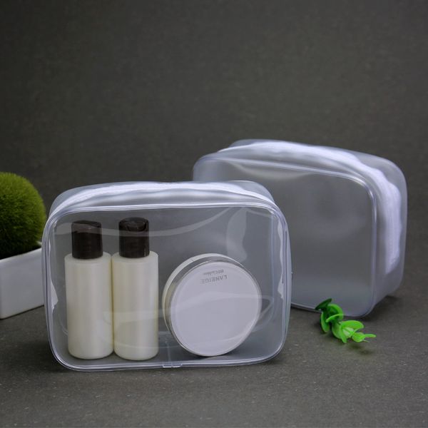 Hotsale Clair PVC Transparent Cosmétique Sac Femmes Voyage Maquillage Trousses De Toilette Maquillage Organisateur Cas Plus Grande QTÉ Accepter OEM