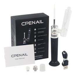 Hotsale CPENAIL kit 1100mah Portable Wax Pen Dab Rig Nail Pot Ceramic Quartz Electric H GR2 puro Ti ecigarette Vaporizer Vapor Glass bongs kits