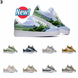 Hotsale Designer Custom Shoes Running Shoe Hombres Mujeres Pintado a mano Anime Fashion Flat Mens Trainers Sports Sneakers Color3