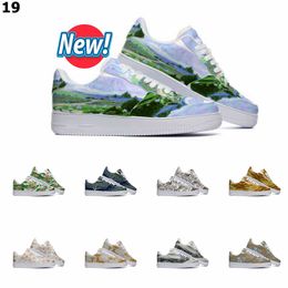 Hotsale Designer Custom Shoes Running Shoe Hombres Mujeres Pintado a mano Anime Fashion Flat Mens Trainers Sports Sneakers Color19