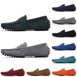 Hotsale Non-Brand hommes chaussures en daim occasionnels noir bleu clair vin rouge gris orange vert marron hommes slip sur chaussure en cuir paresseux eur 38-45