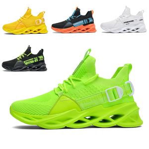 Hotsale niet-merk mannen vrouwen lopende schoenen mes ademend schoen zwart wit meer groen oranje geel heren trainers outdoor sport sneakers