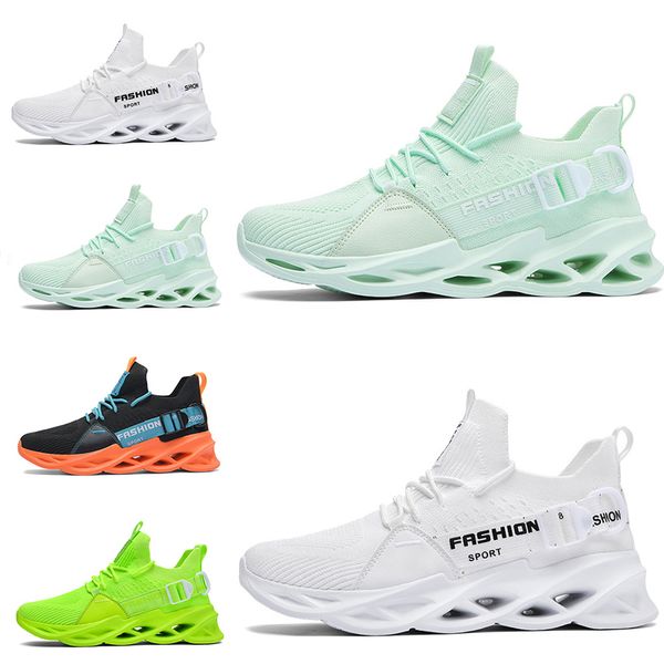 Hotsale non-marque hommes femmes chaussures de course lame chaussure respirante noir blanc volt orange jaune baskets pour hommes baskets de sport en plein air