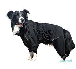 Chubasquero grande para perro con rayas amarillas para mascotas, chaqueta grande con capucha para lluvia para perros, producto en oferta