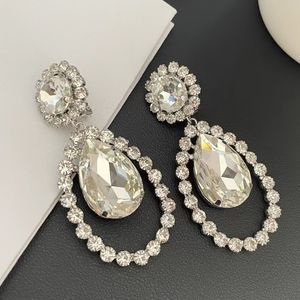 Boucles d'oreilles de luxe de concepteur de Hotsale Design de luxe en or blanc bling cz boucles d'oreilles en diamant pour les filles pour femmes pour le mariage beau cadeau