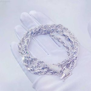 HotsaleCustom Made Rapper Luxury HipHop Jewelry 925 Sterling Silver VVS Moissanite Diamond Lock Rope Chain