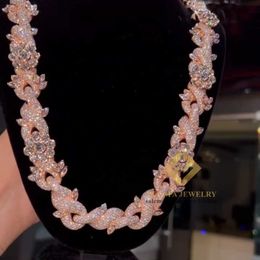 HotsaleFashion luxe collier personnalisé argent 925 glacé VVS Moissanite Hip Hop bijoux diamant chaîne à maillons cubains