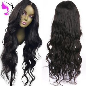 Hotselling Body Wave Pre Plucked Hairline Lijmloze Full Lace Front Hair Pruiken voor Zwarte Vrouwen Braziliaanse Haar Synthetische Kant Front Pruik