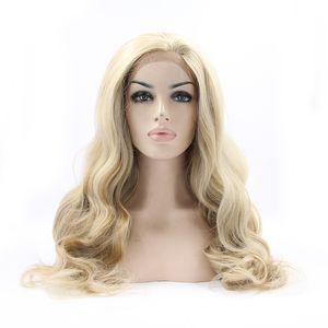 Hotselling Synthetic 613 Blonde Pruiken Lange Body Wave Dames Pruik Blonde Kant Front Pruik Cosplay Style Natural Hairline