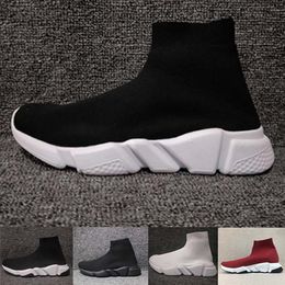 Hott Selling Originele 2018 Vrouwen Mannen Sok Wandelschoenen Zwart Wit Rood Speed Trainer Sport Sneakers Top Laarzen Casual schoen heren 36-47