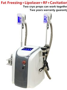 Heetste 2 Bevriezende handgrepen Werk samen 650nm 100 MW Lipo Laser CoolShappening Body Contouring Beauty Slimming Machine