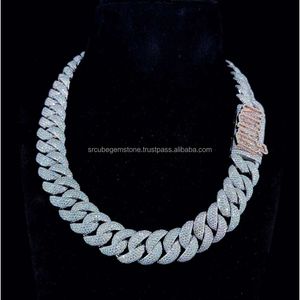 Heetste hiphop 10kt wit goud moissaniet diamant ronde gesneden designer sieraden cubaanse ketting met vvs duidelijkheid