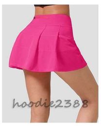 Hottie-rok Rok met zakken, casual sportrok, yoga taille sportrok anti-lekkage, sneldrogende badminton fitness hardlooprok, twee lagen