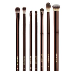 Les pinceaux de maquillage pour les yeux de sablier ensemble Luxury Eyeshadow Mélange de mélange Contouring Contouring mettant en évidence Brow Brow Correader Liner Cosmetics Brushes Tools Metal Soft Taklon