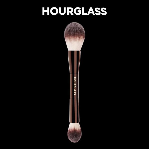 Sablier-no.18 Brusque de maquillage-télescopique Double tête en poudre BlushermakeUp Powder Brush Soft Fiber Brosse 240412