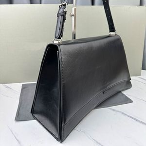 Bolso de hombro de reloj de arena Bolsos de bolsos Monedero Cuero genuino Letras de moda Bolsillos de gran capacidad Clásico Negro Tote de mujer Bolsas de compras de calidad fina