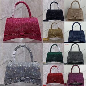 Handglas XS Handtas met strass Crosbody tas zilver roze suède kalfslinontwerper