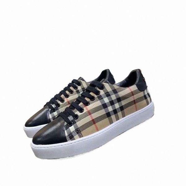 House Check Cott Baskets en cuir à rayures Vintage Designer Chaussures décontractées Vintage Check Cott Baskets de luxe Hommes Sneaker House Chaussures rayées Entraîneur b6mA #